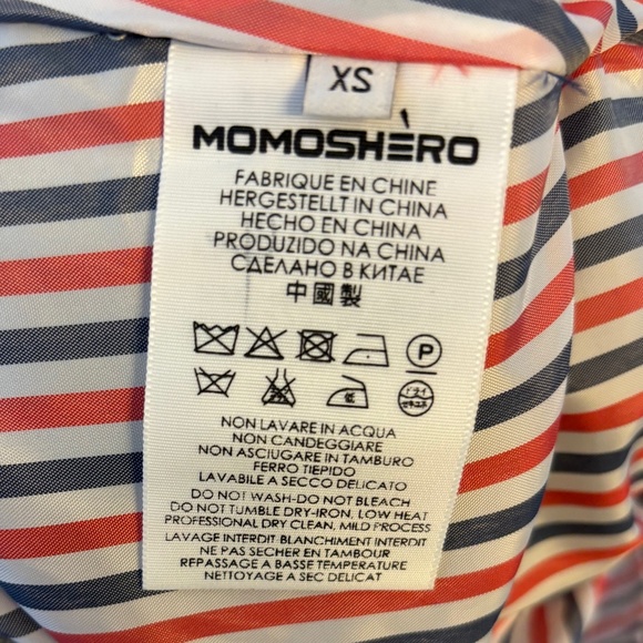 Momoshero Pinstripe Pleated Asymmetrical Mini Skirt Sz XS - Picture 8 of 8